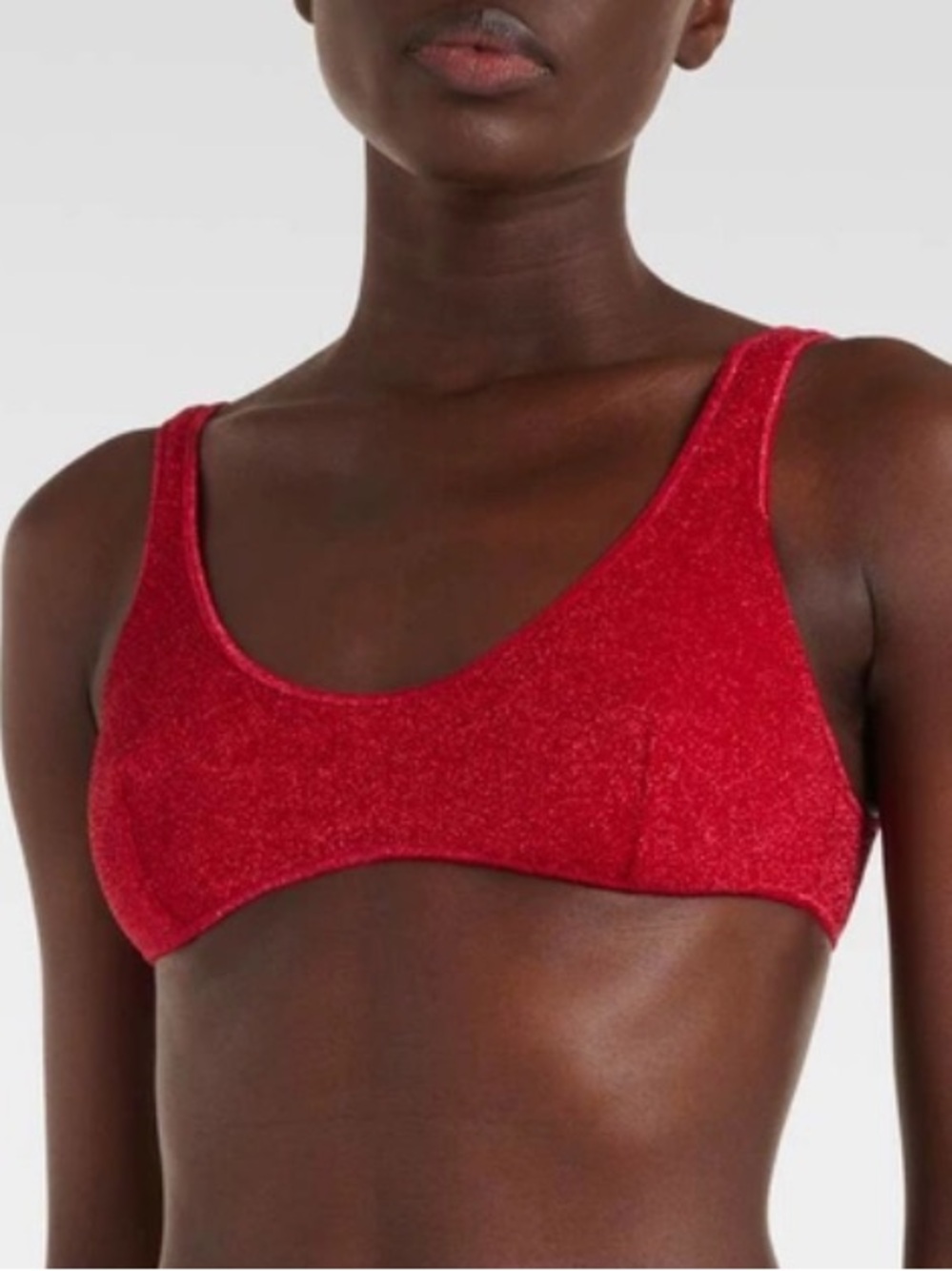 Oseree Shimmer Red Bikini Bralette